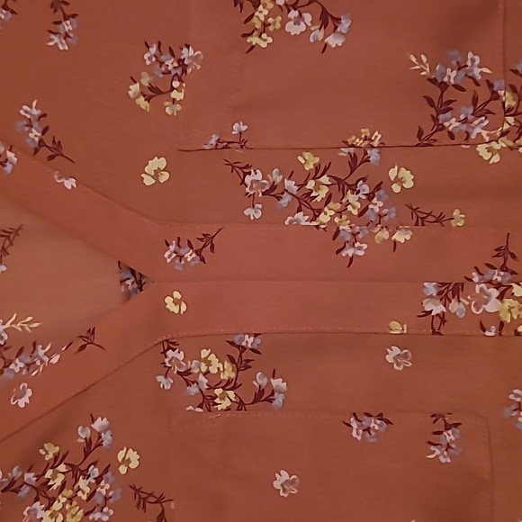 41 Hawthorne dark terra cotta floral blouse SZ S - Picture 3 of 7
